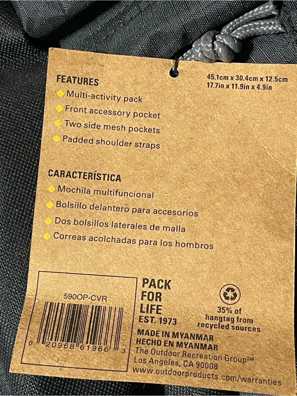 Traverse 25L Black Daypack Backpack
